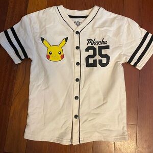 NWOT Boys Pikachu 25 Kids Baseball Shirt